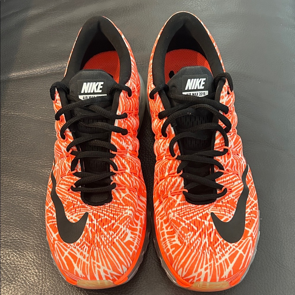 2016 Women’s Nike Air Mac Orange and Black Graphic Sneakers